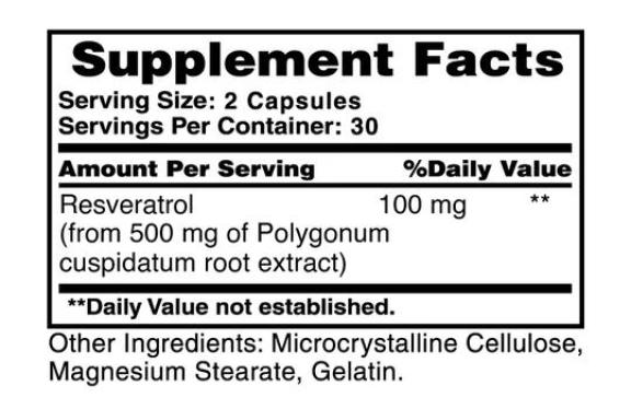RESVERATROL (ANTIOXIDANTE CARDIOVASCULAR) 100 MG
